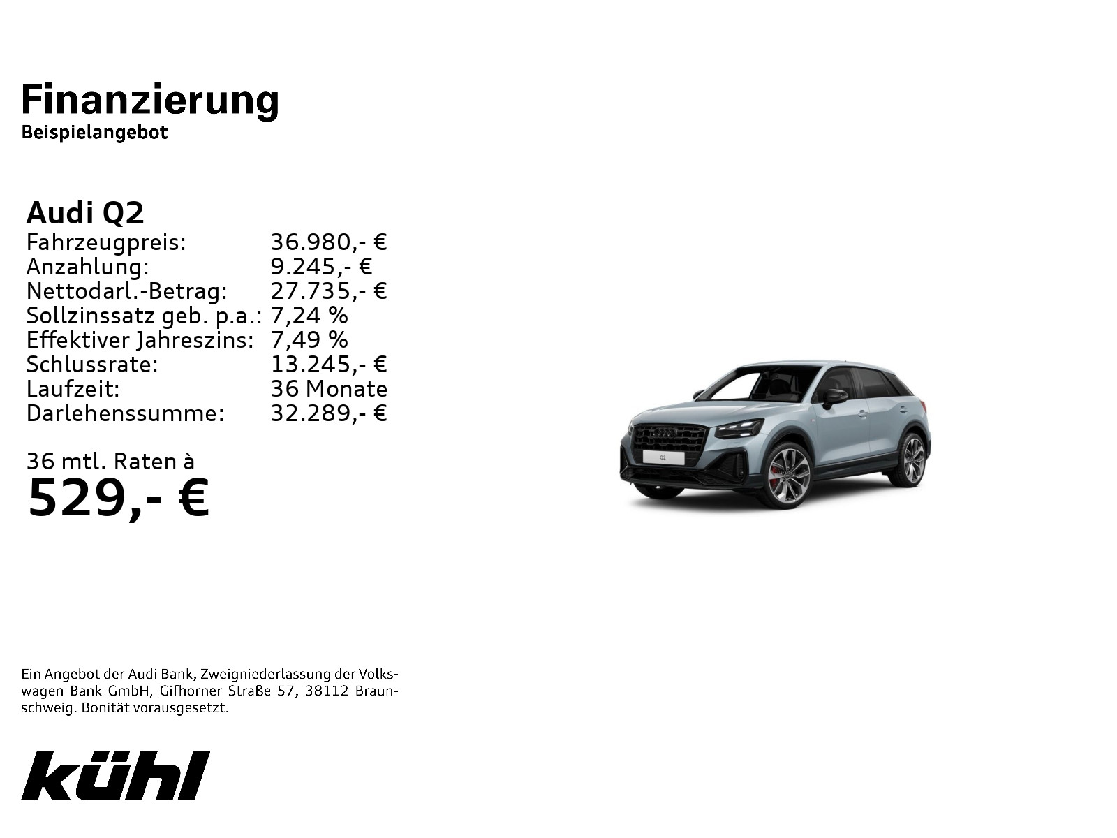 Audi Q2 35 TFSI S line 19` plus Optik schwarz