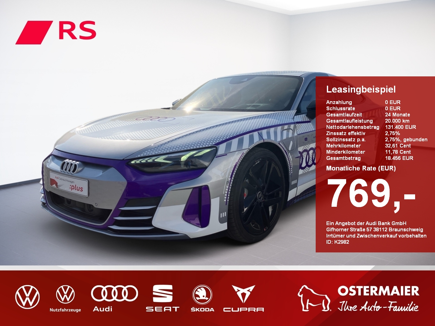 Audi RS e-tron GT ICE RACE EDITION 1von99 205tEUR CARBONDACH ALLRADLENK SITZLUFT MASSAGE