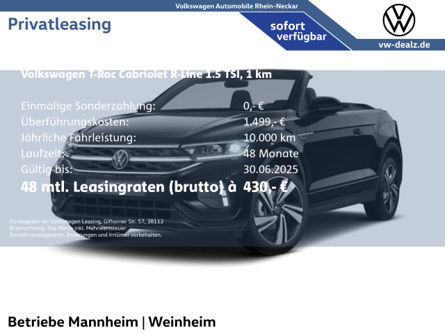 Volkswagen T-Roc Cabriolet 1.5 TSI R-Line OPF