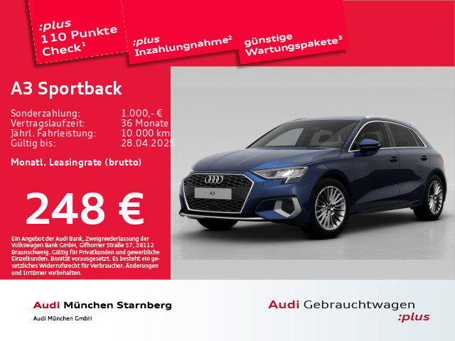 A3 Sportback 35 TFSI S tronic advanced AHK/PDC+/SitzHzg