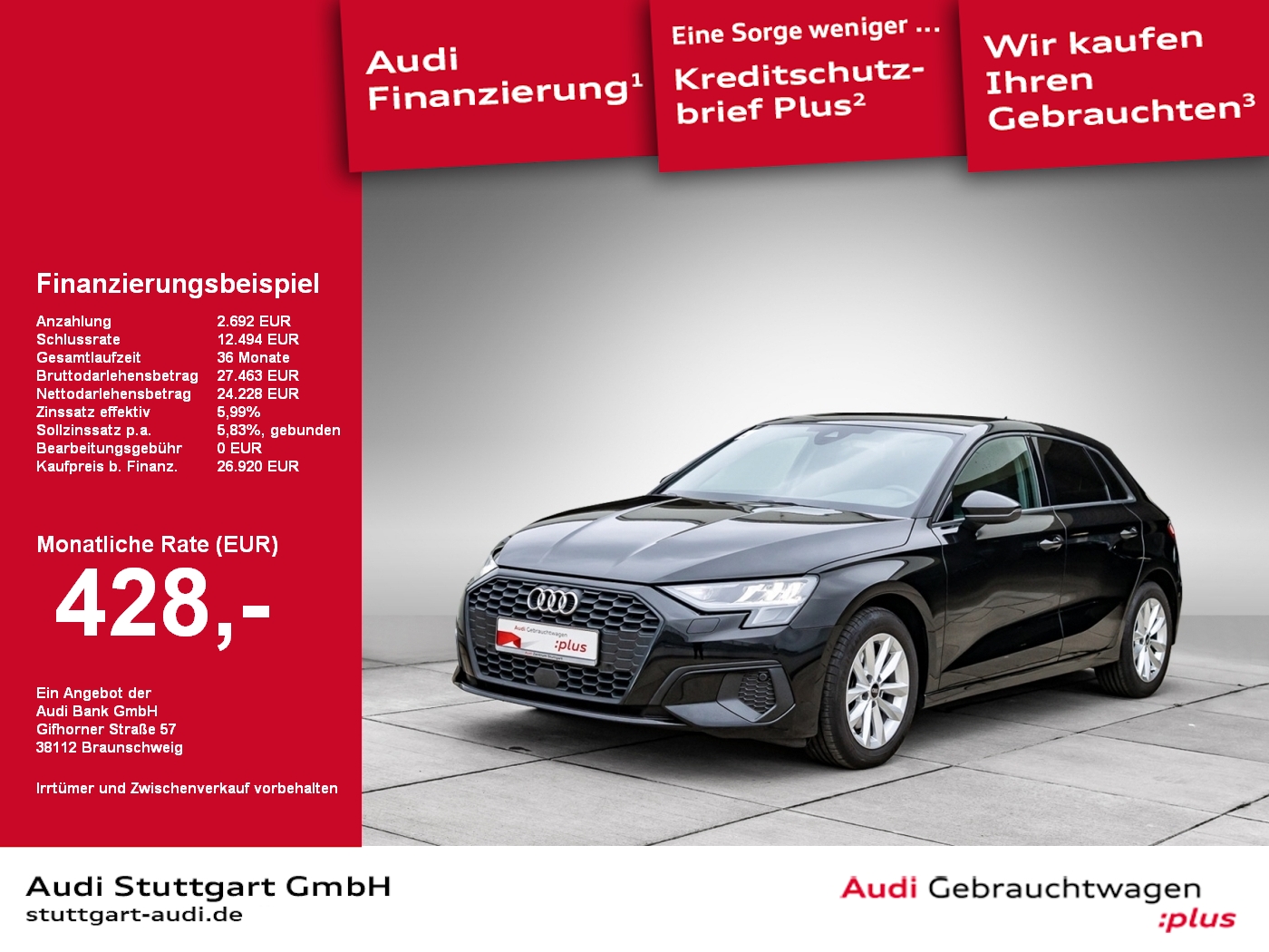 Audi A3 Sportback 35 TDI VC Parklenkas