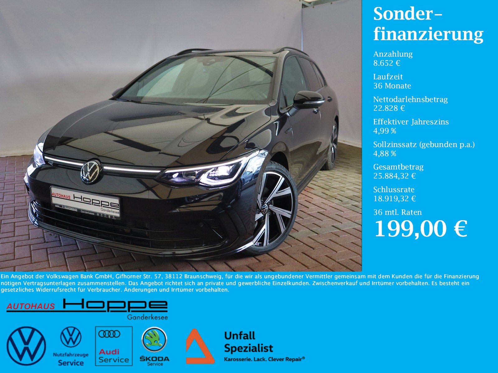 Golf VIII Variant R-Line 1,5 l eTSI DSG+LED+RFK+ACC+NAVI