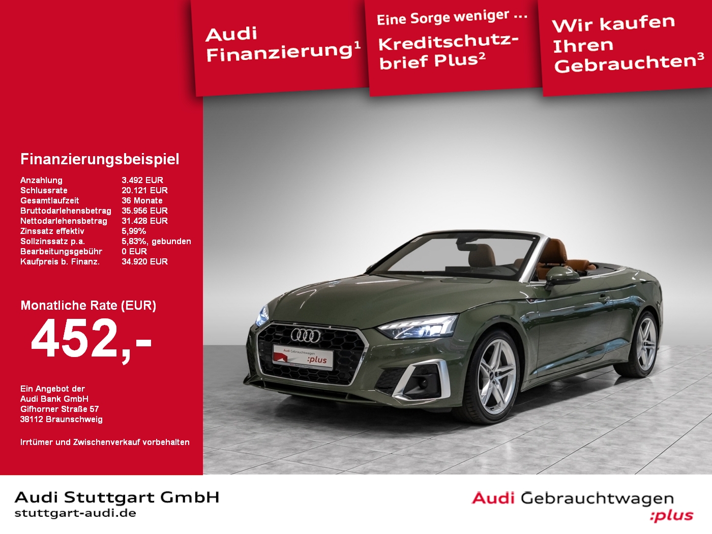 Audi A5 Cabriolet 40 TFSI qu S line