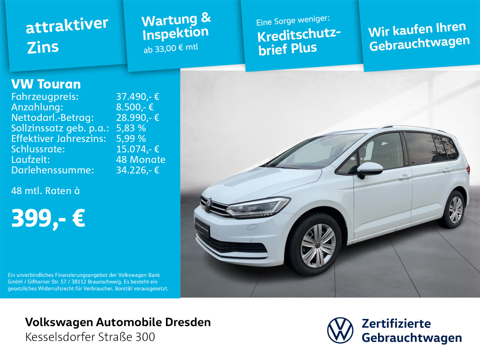 Touran Comfortline 1.5 TSI OPF 7-Gang-DSG