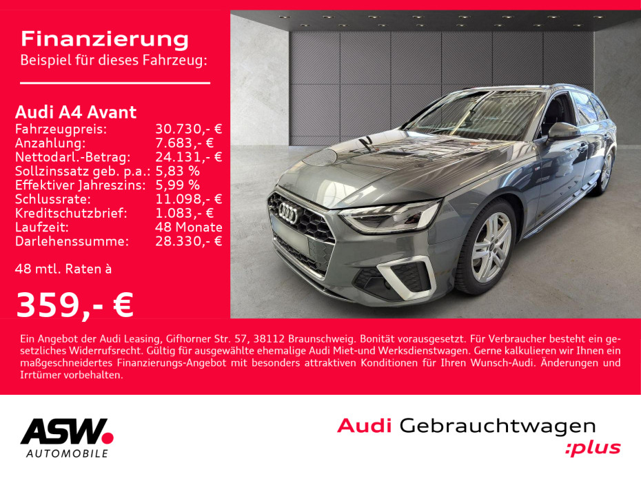 A4 Avant Sline 40TDI Stroni LED Navi PDC Pano VC