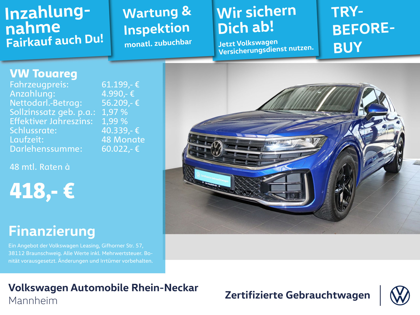 Touareg 3.0 TDI R-Line 4Motion AHK Head-Up Matrix-LED Navi uvm