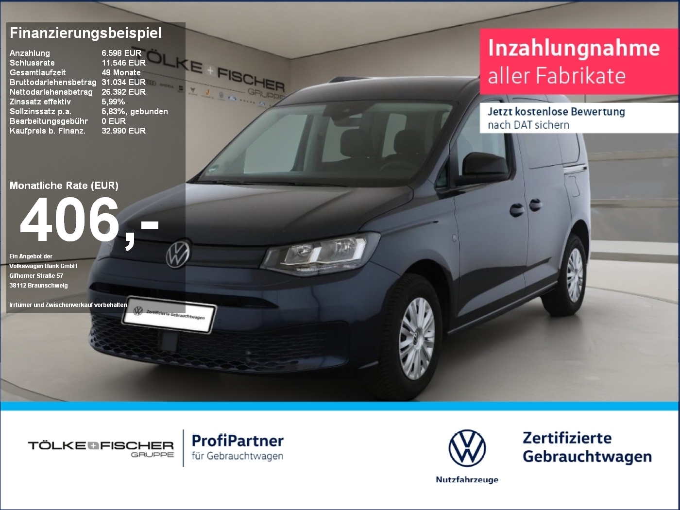 Caddy 2.0 TDI Virtual SHZ Winterp. KeyLess PDC