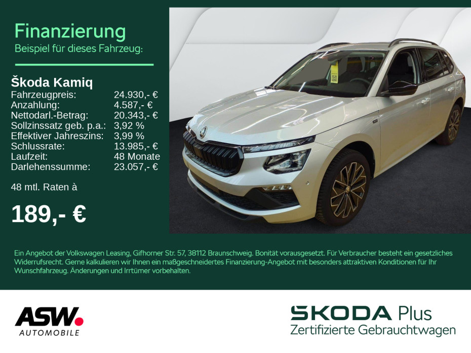 Kamiq Selection 1.0 TSI DSG LED Navi RFK ACC AHK