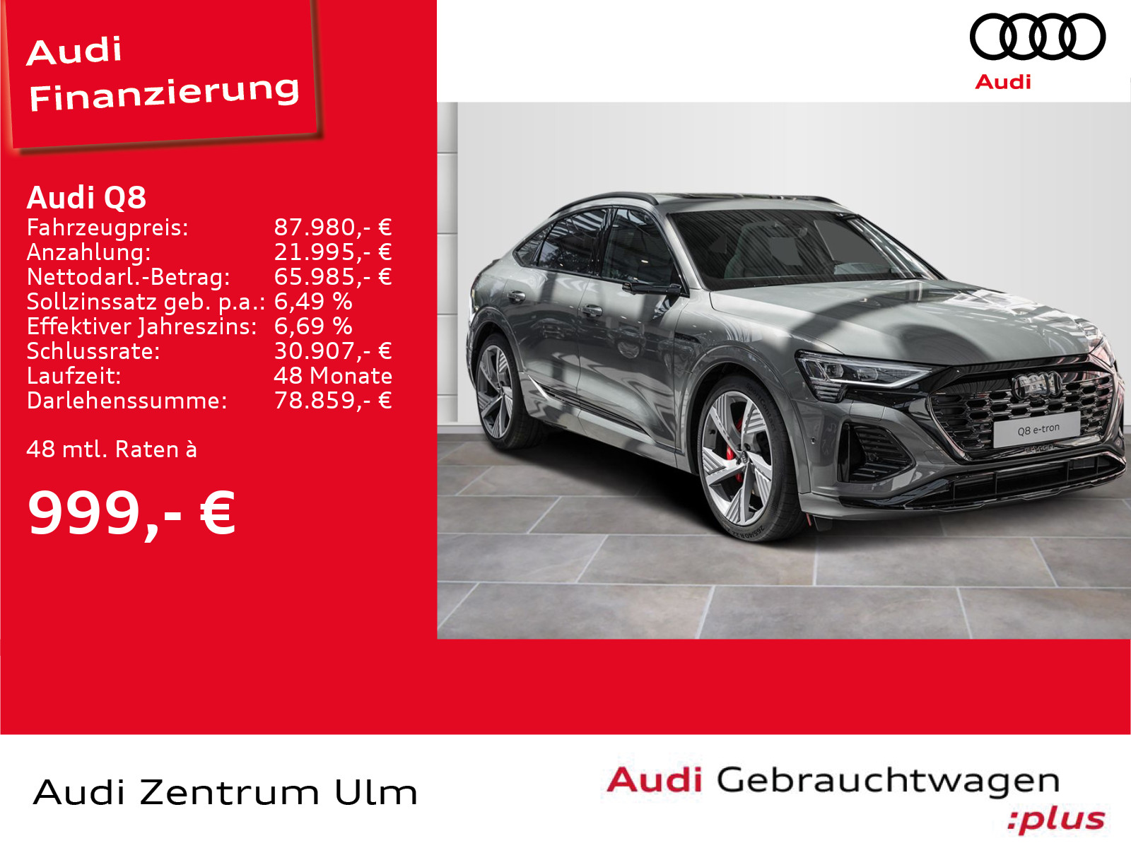 Q8 Sportback S line 55 e-tron qu. AHK HEAD-UP
