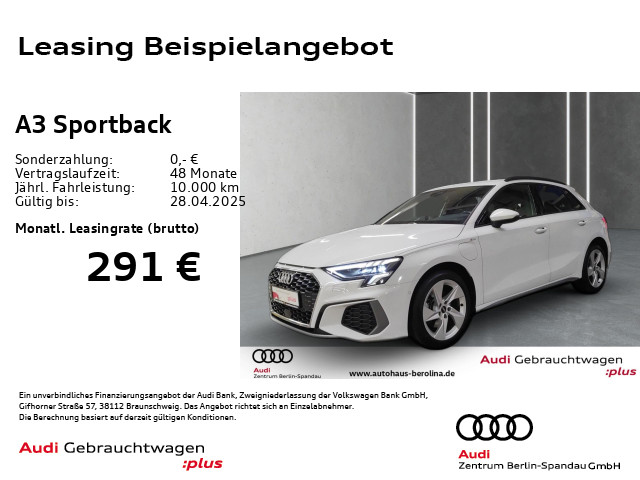 A3 Sportback 40 TFSIe S Line S tro.*NAV+*LED+*