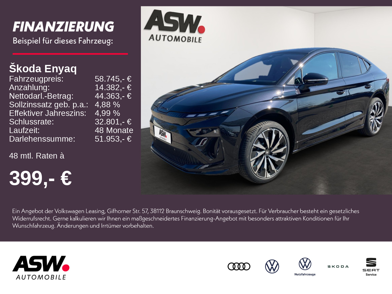 Enyaq Coupe 85 Sportline 285PS Navi ACC 360° AHK