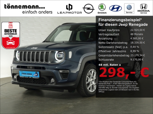 Renegade LIMITED MHEV DCT+NAVI+RÜCKFAHRKAMERA+PANORAMASCHIEBEDACH+SITZ-/LENKRADHEIZUNG+KEYLESS