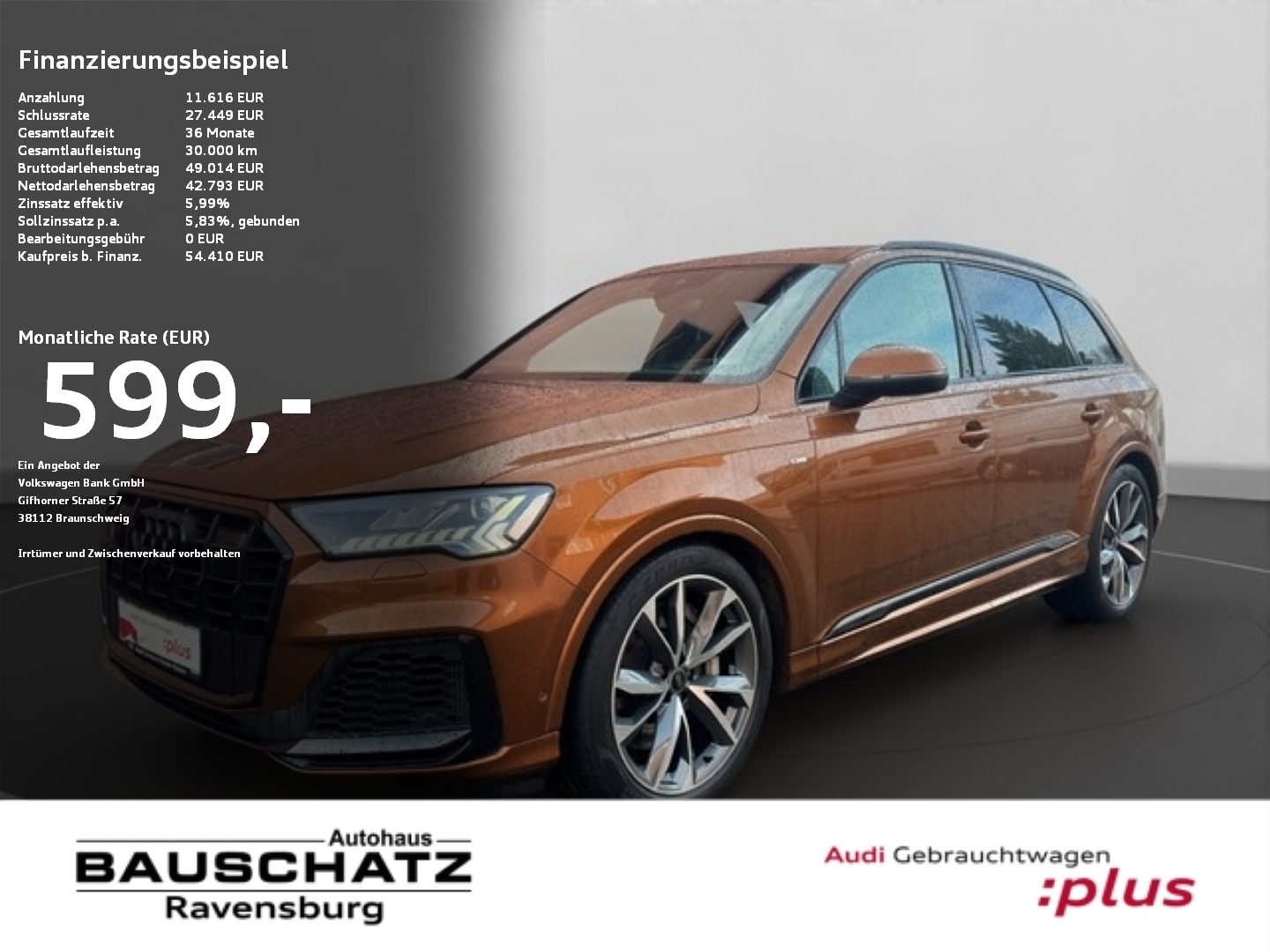Audi Q7 55 TFSI e quat S line OPTIK