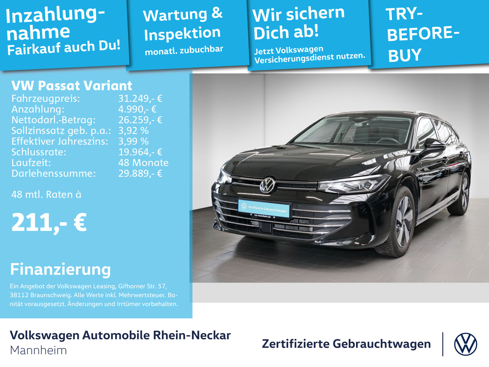 Passat Variant 1.5 eTSI Business DSG Navi AHK Kamera uvm