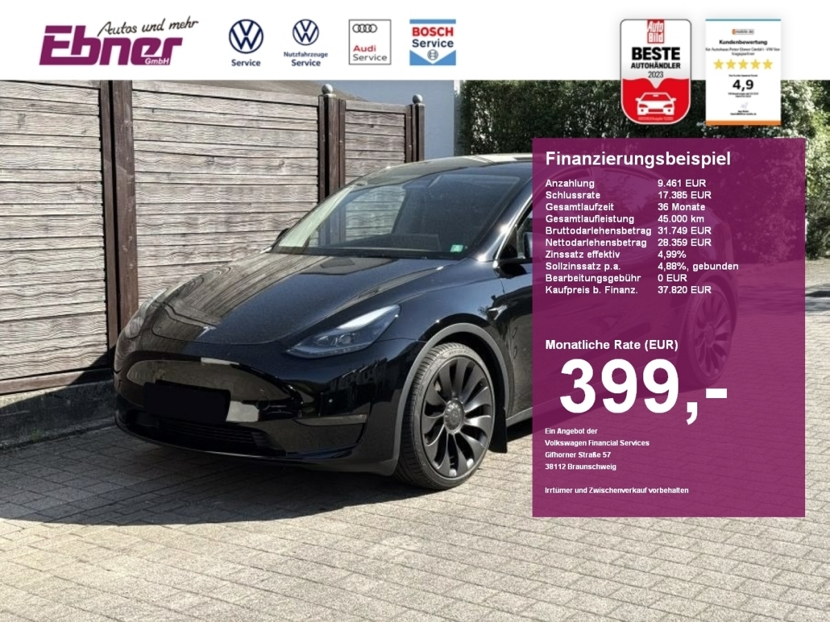 Model Y PERFORMANCE Dual AWD 534PS W-PUMPE+PANO+ACC+21 ALU!