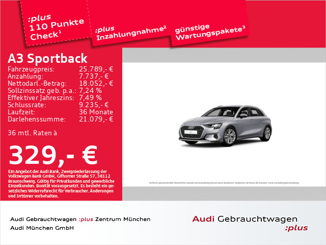 Audi A3 Sportback 35 TDI advanced