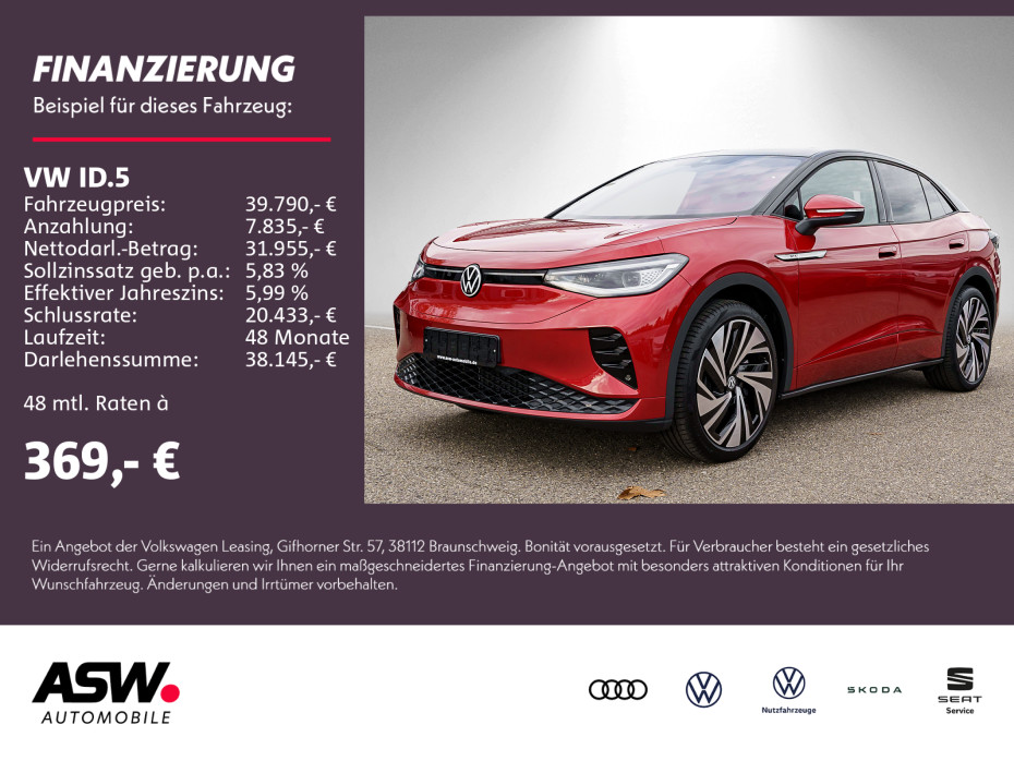 ID.5 GTX Automatik Navi LED PANO Wärmepumpe AHK