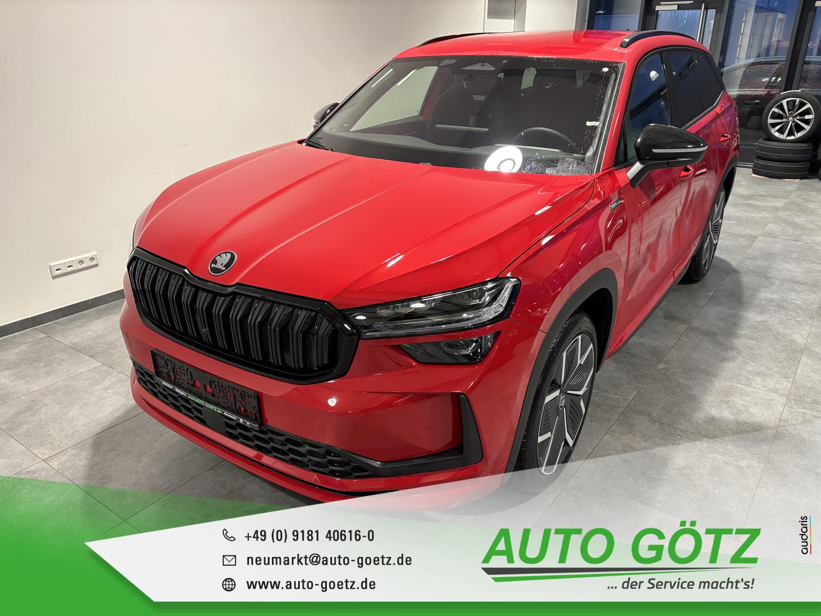 Skoda Kodiaq Sportline Vorb Blind-Spot elektr Heckkl LichtAssist Induktiv Laden Frontscheibenheiz Ladeboden vo hi hi vo VZE Digi SpurAssist Sunset Spi