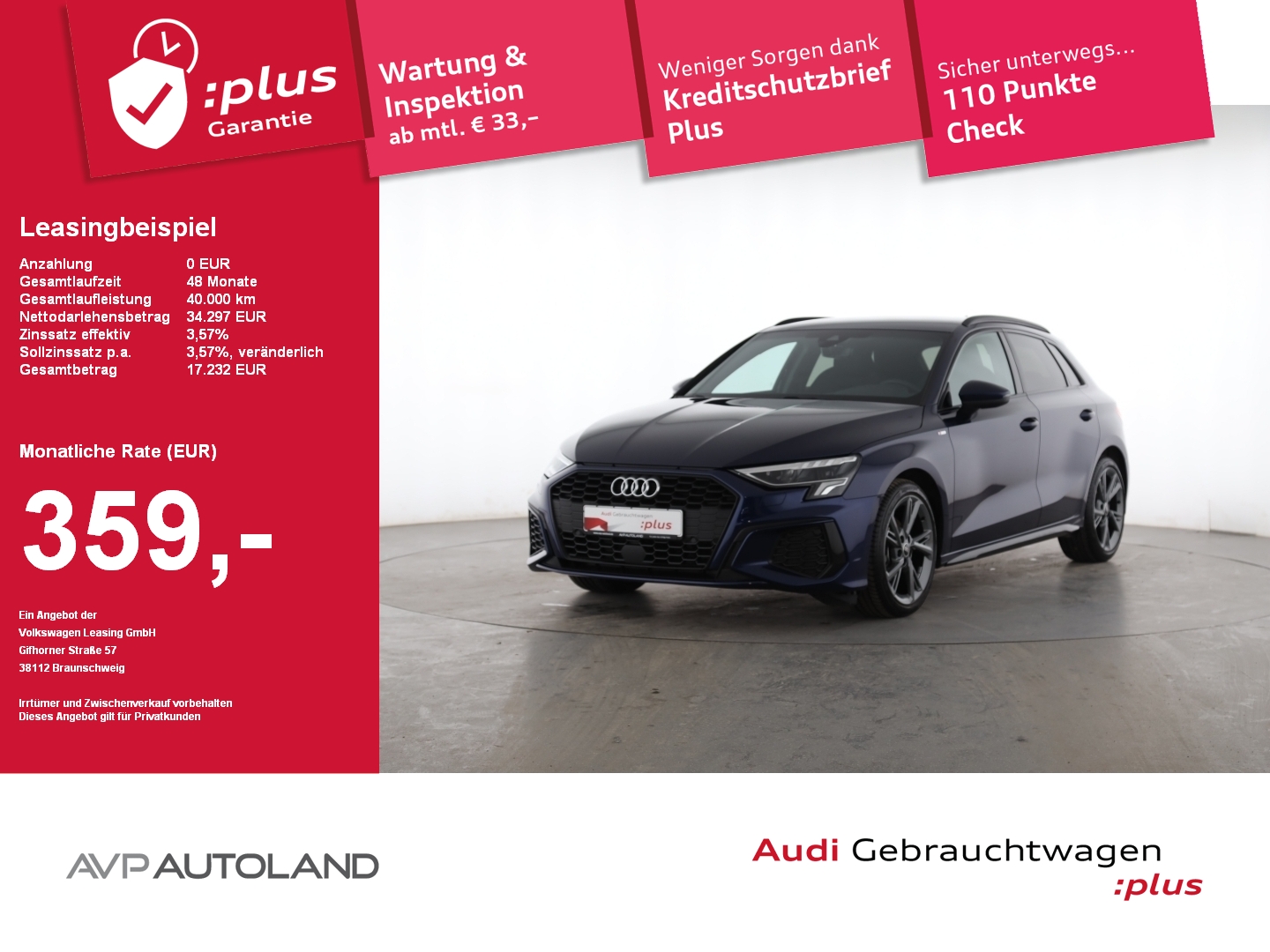 A3 Sportback 30 TDI S tronic S line MMI NAVI +