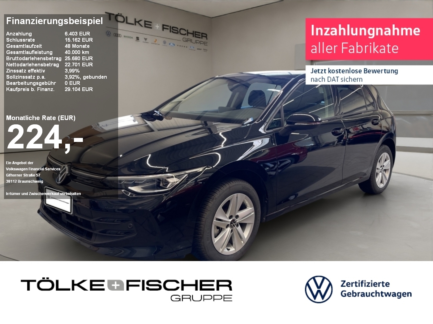 Golf VIII 1.5 eTSI 85 kW Life AHK Virtual ACC