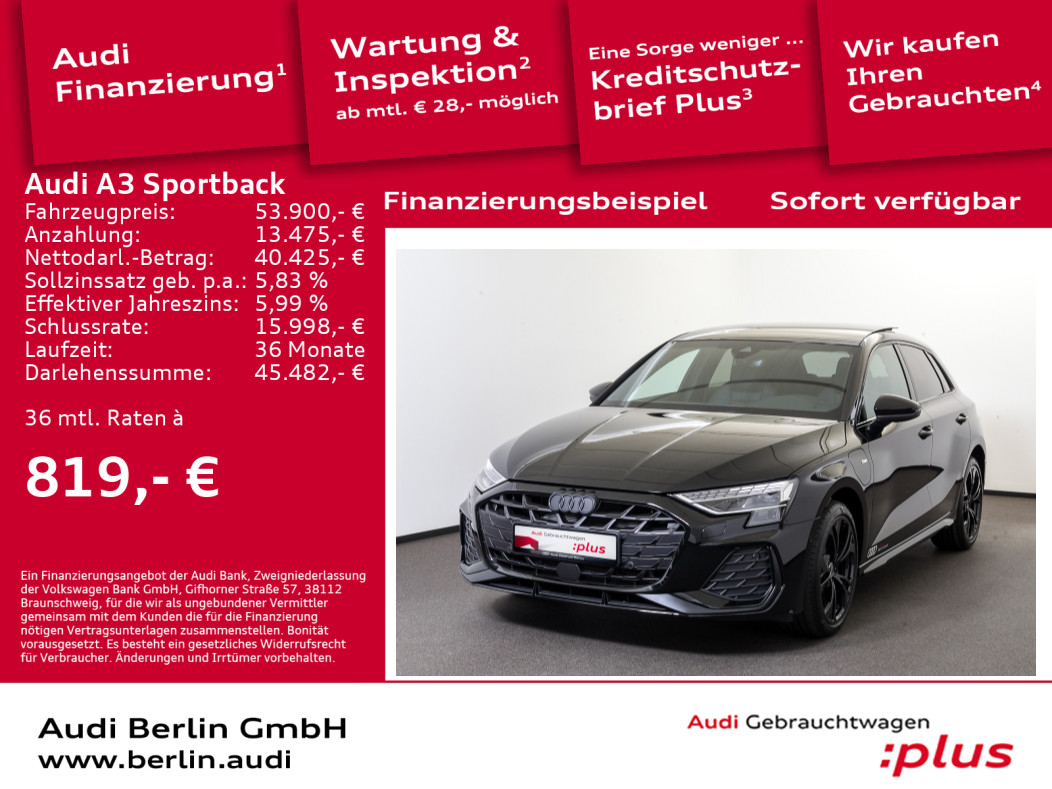 A3 Sportback S line 45 TFSI e S tr.